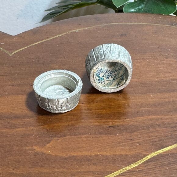 Apple Barrel Thimble Pewter Two Piece Vintage Made in England - Picture 4 of 5